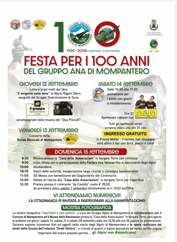 Concerto per 100 anni di fondazione – Gruppo ANA Mompantero