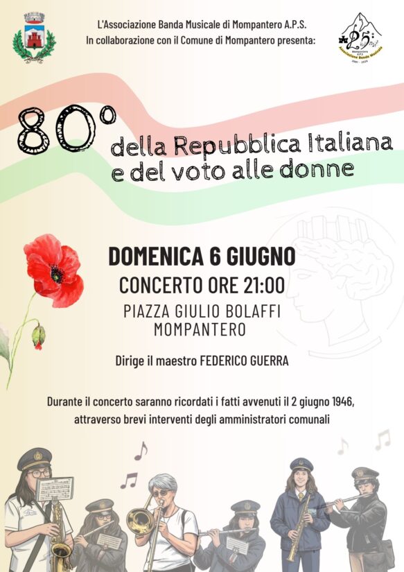 Concerto d’Estate – In occasione dell’80 Anniversario della Repubblica Italiana e del Voto alle Donne